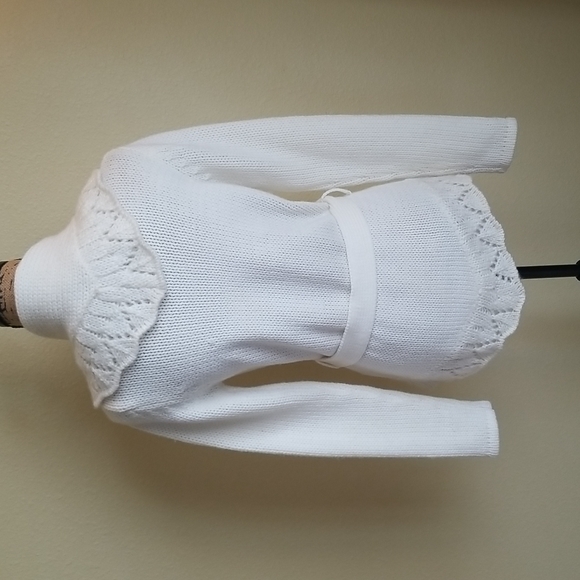 PECK & PECK CARDIGAN INWINTER WHITE WITH BELT - Picture 4 of 8